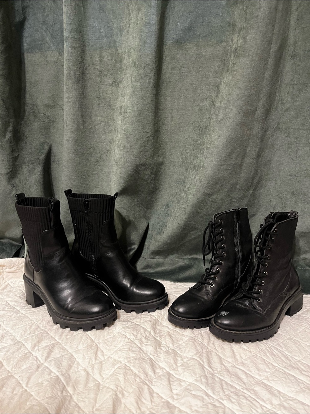 STEVE MADDEN BUNDLE -Black Chunky & Lace Up Combat Boots for Women